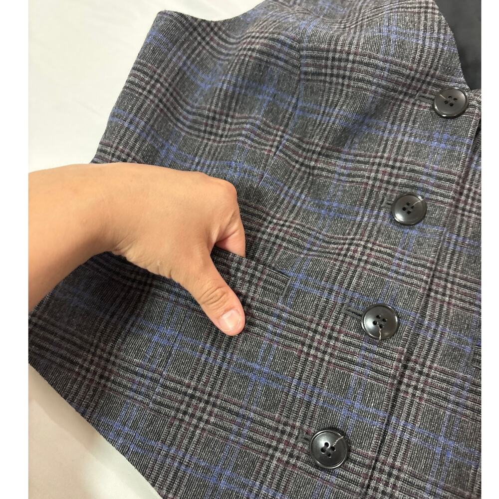 Madewell Womens 2 Wool Blend Suiting Vest Houndstooth Wool Blend Office Academia - Picture 6 of 11